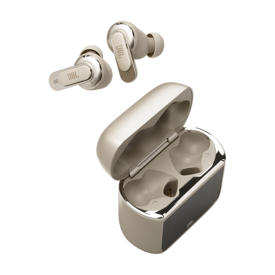 JBL Tour Pro 3 - Latte - True Wireless Noise Cancelling earbuds with Smart Charging Case™ - Detailshot 4